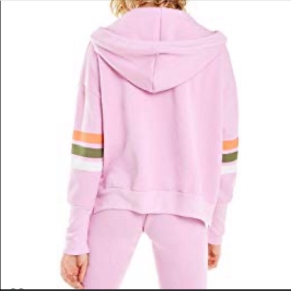 WILDFOX Pink Floral Oversized Theo Zip Up Hoodie - Picture 3 of 7